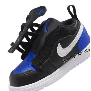 Size‎ 8C Toddler AIR JORDAN 1 LOW ALT Royal Blue Black Hook Loop Slip On DR9747